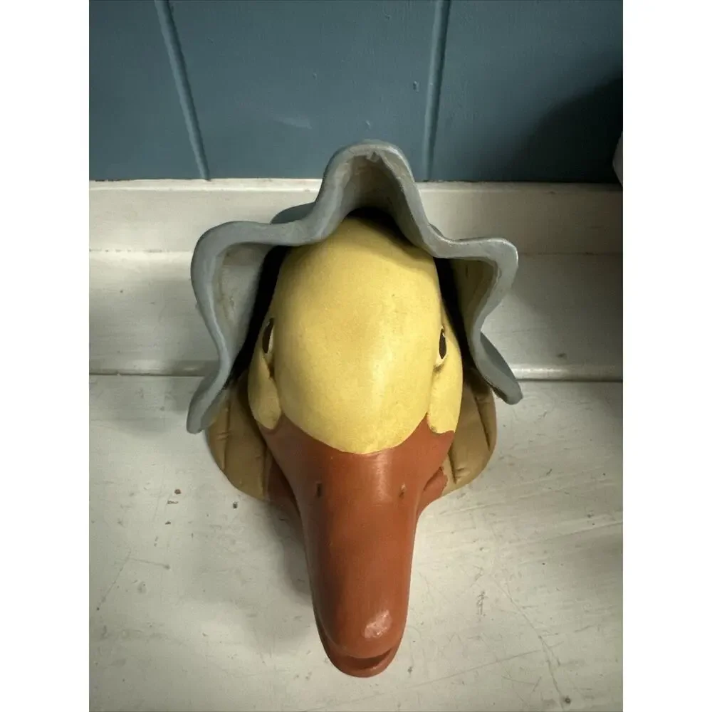 Vintage Blue Goose Duck with Scarf Head Ceramic HandPainted Signed McCloud ‘86‎